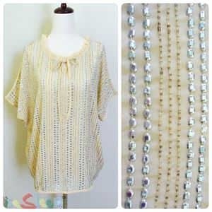 ✨️ *Romeo & Juliet Couture* Sequined Beige Blouse (retail: $185)